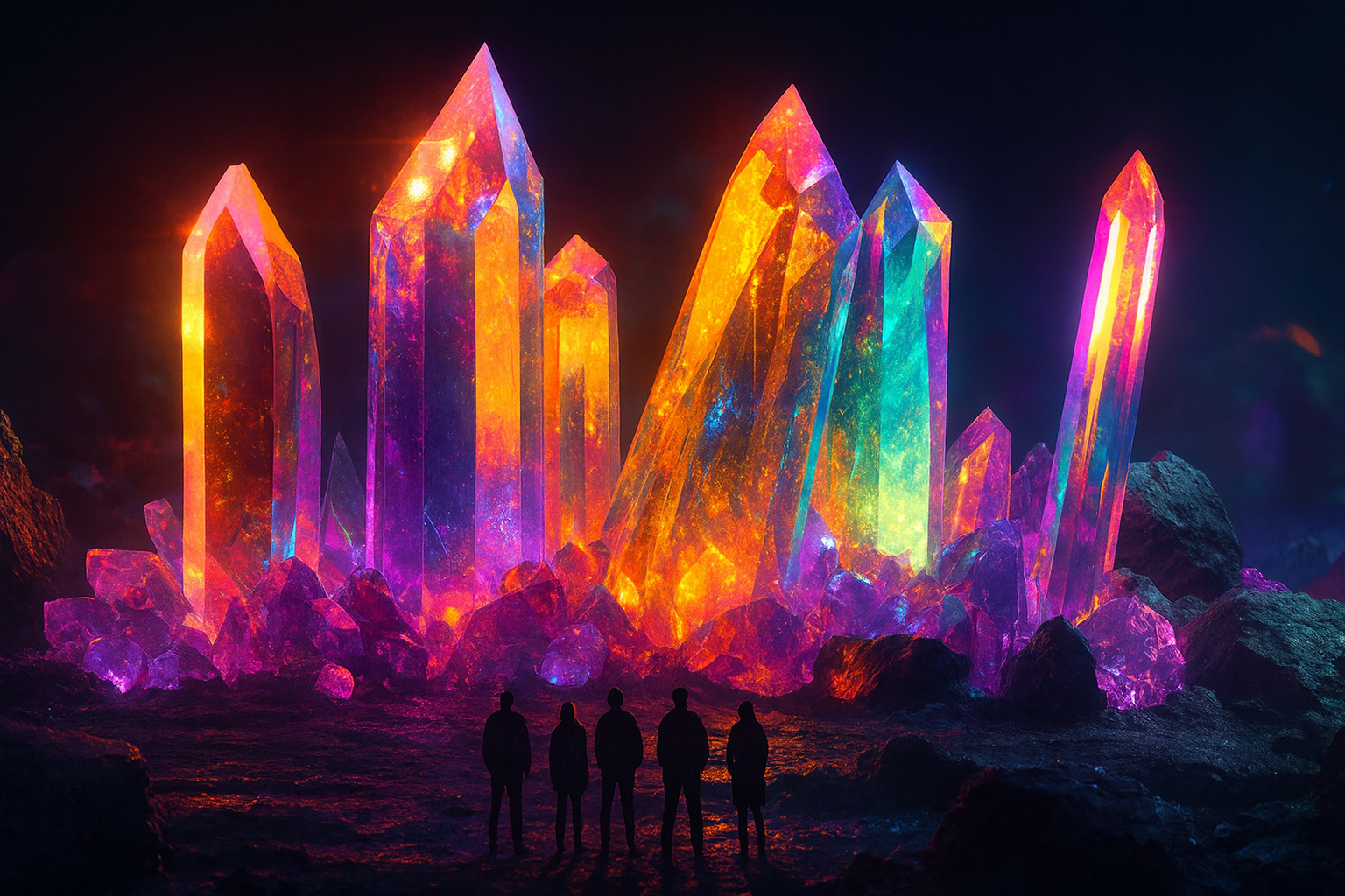 Magical colorful crystals